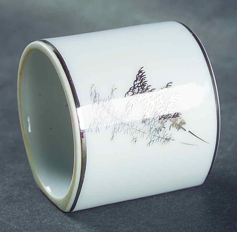 Silver Bamboo (3 Groups of Trees) Napkin Ring by Fukagawa-1
