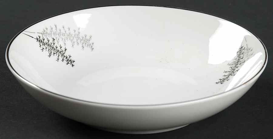 Silver Bamboo (3 Groups of Trees) Fruit/Dessert (Sauce) Bowl by Fukagawa-1