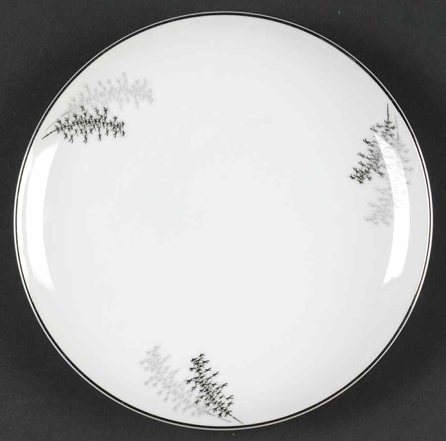 Silver Bamboo (3 Groups of Trees) Bread & Butter Plate by Fukagawa-1