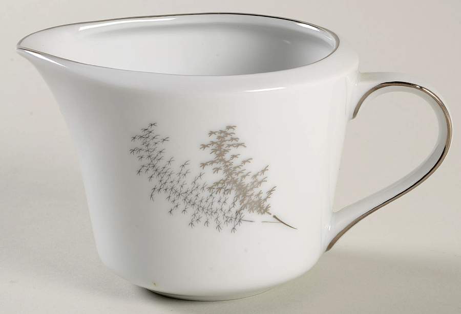 Silver Bamboo (3 Groups of Trees) Creamer by Fukagawa-1