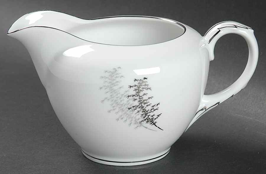 Silver Bamboo (3 Groups of Trees) Creamer by Fukagawa-1