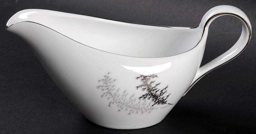 Silver Bamboo (3 Groups of Trees) Creamer by Fukagawa-1