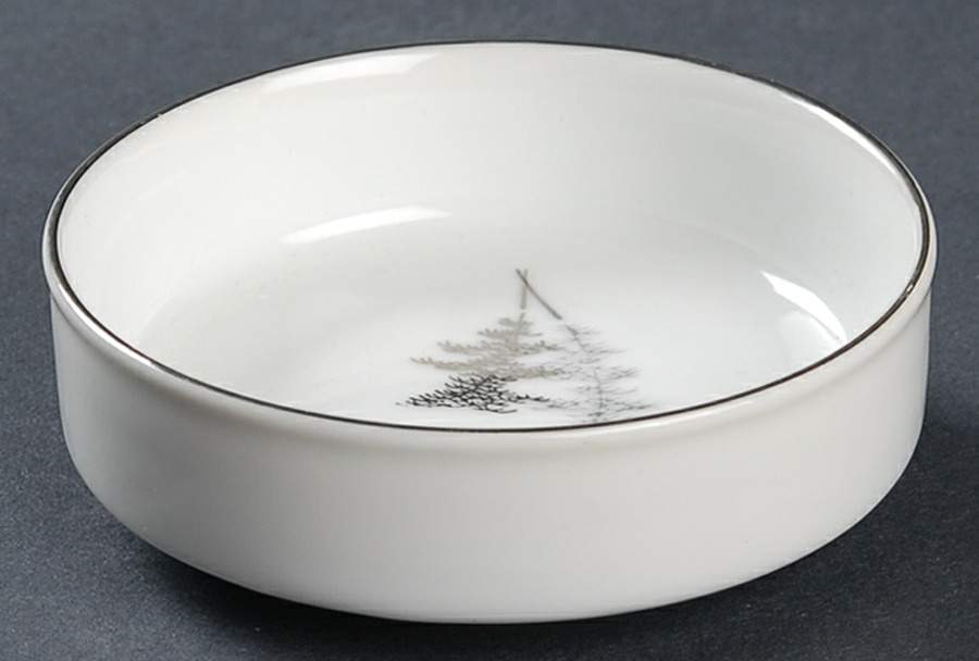 Silver Bamboo (3 Groups of Trees) Sauce Dip by Fukagawa-1