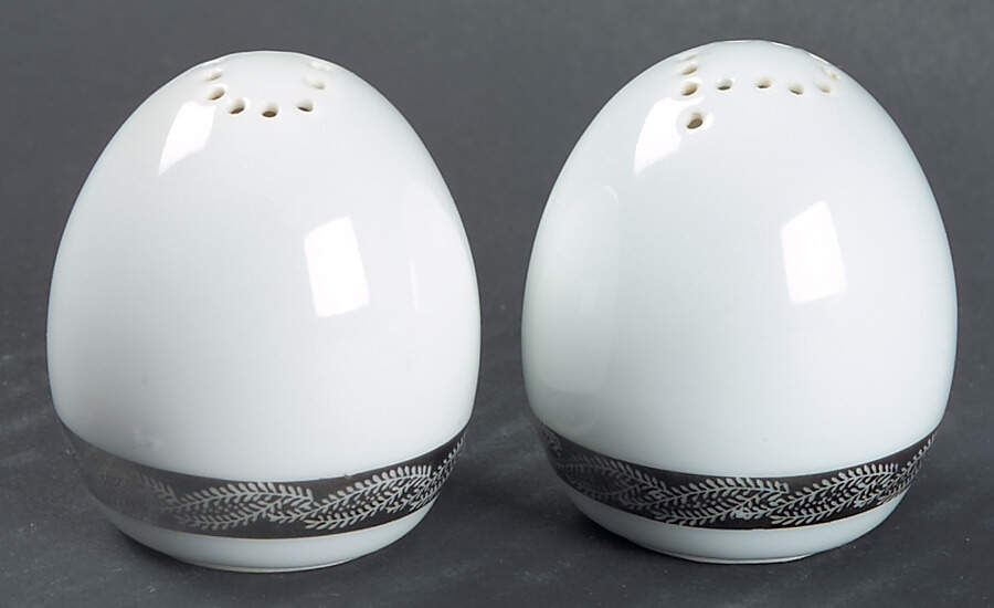 Silver Lichen Salt & Pepper Set by Fukagawa-1