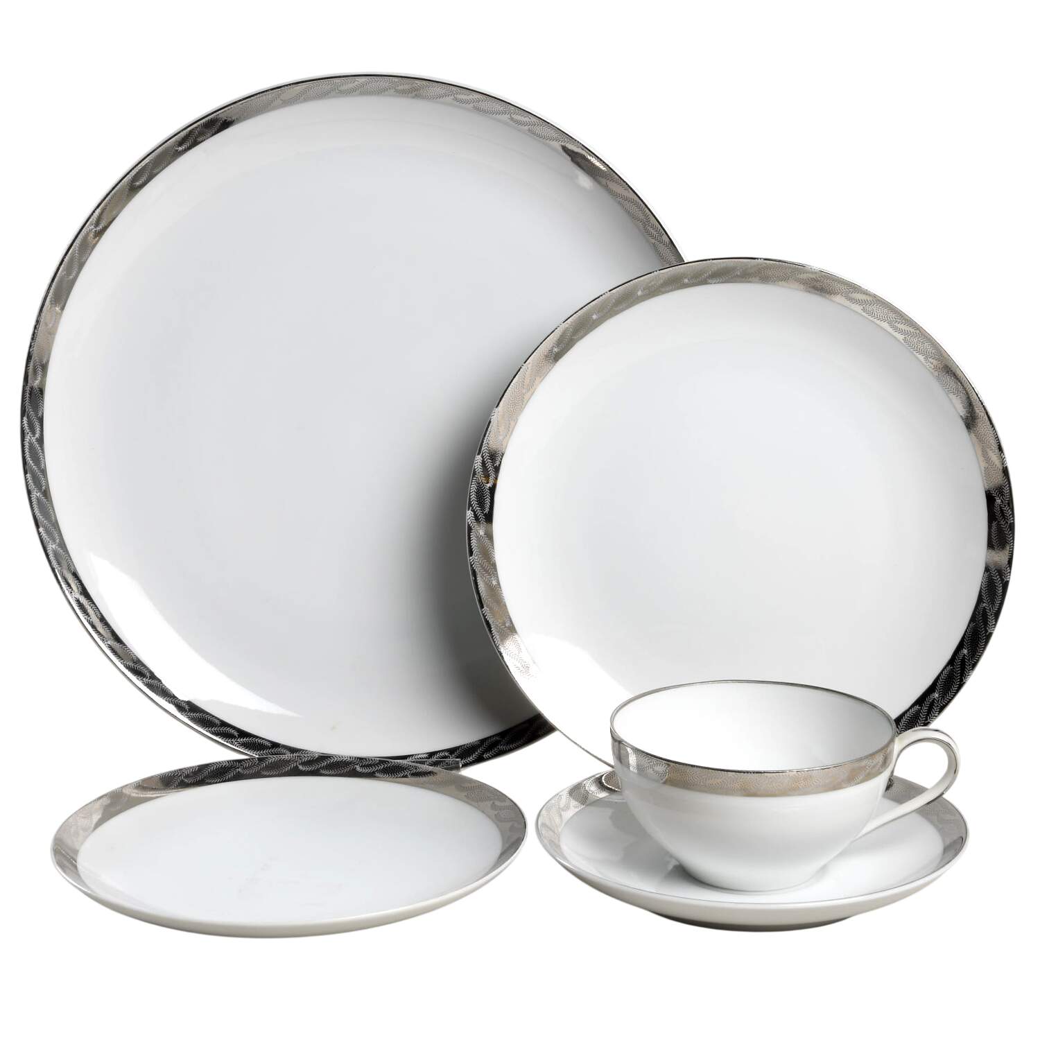 Silver Lichen 40 Piece Estate Set by Fukagawa-1