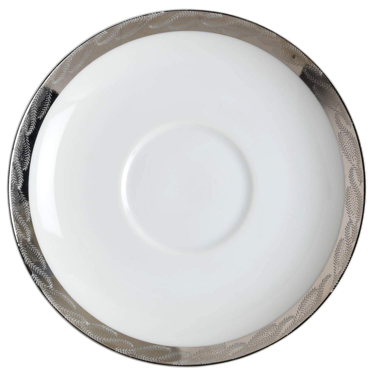 Silver Lichen Saucer for Flat Cup by Fukagawa-1