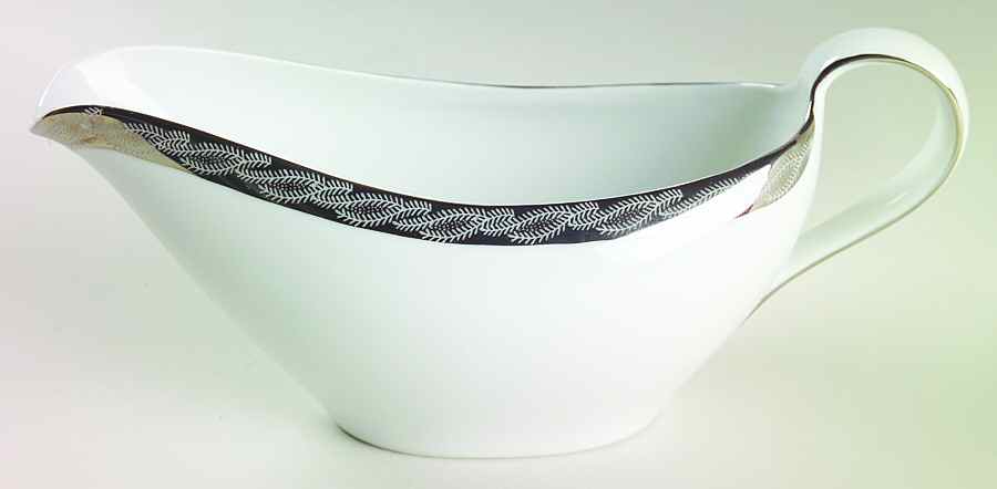 Silver Lichen Gravy Boat by Fukagawa-1