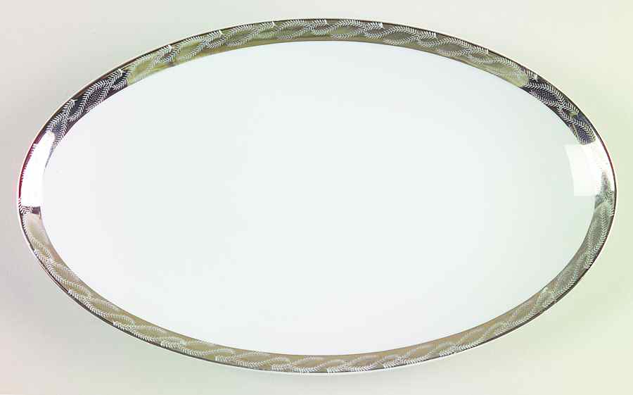 Silver Lichen Relish/Gravy Underplate by Fukagawa-1