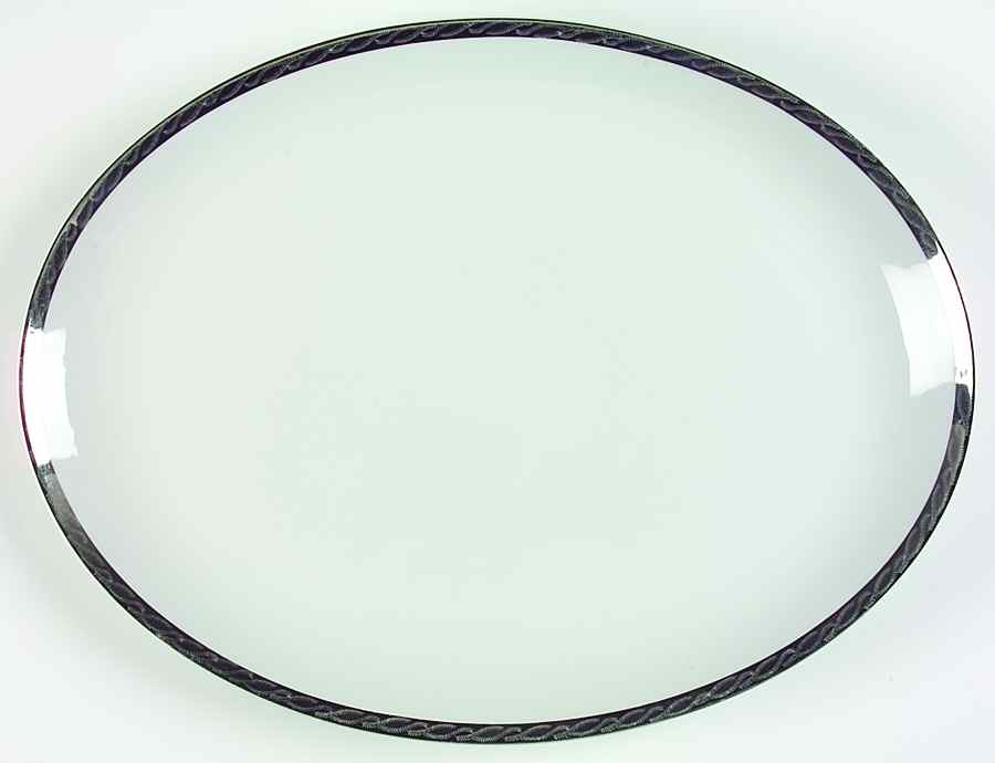 Silver Lichen 16" Oval Serving Platter by Fukagawa-1