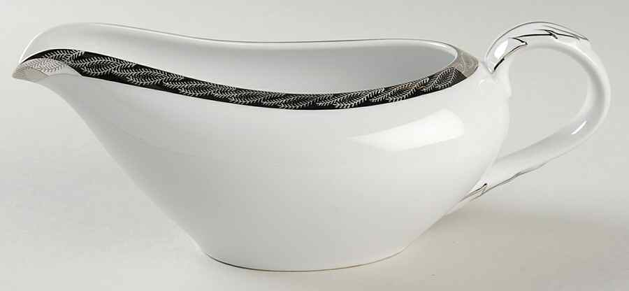 Silver Lichen Gravy Boat by Fukagawa-1