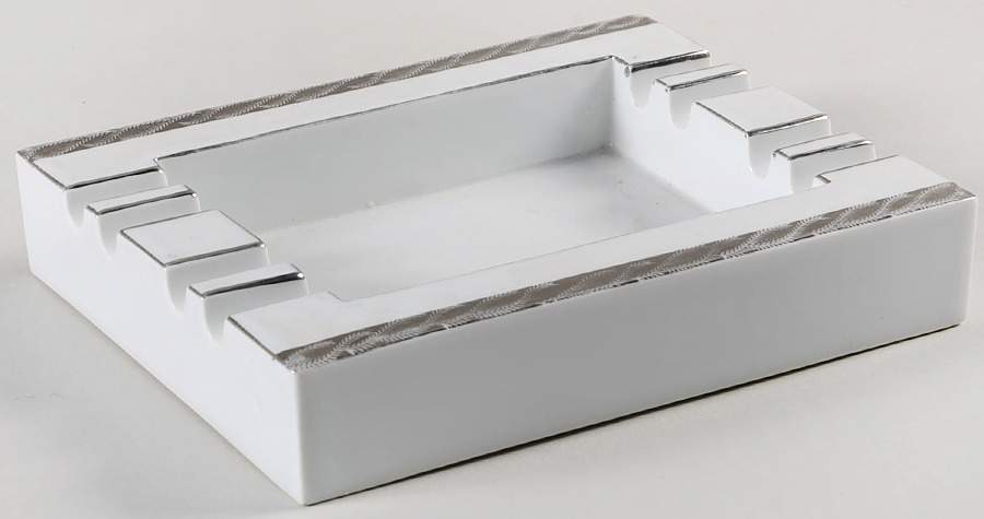 Silver Lichen Large Ashtray by Fukagawa-1