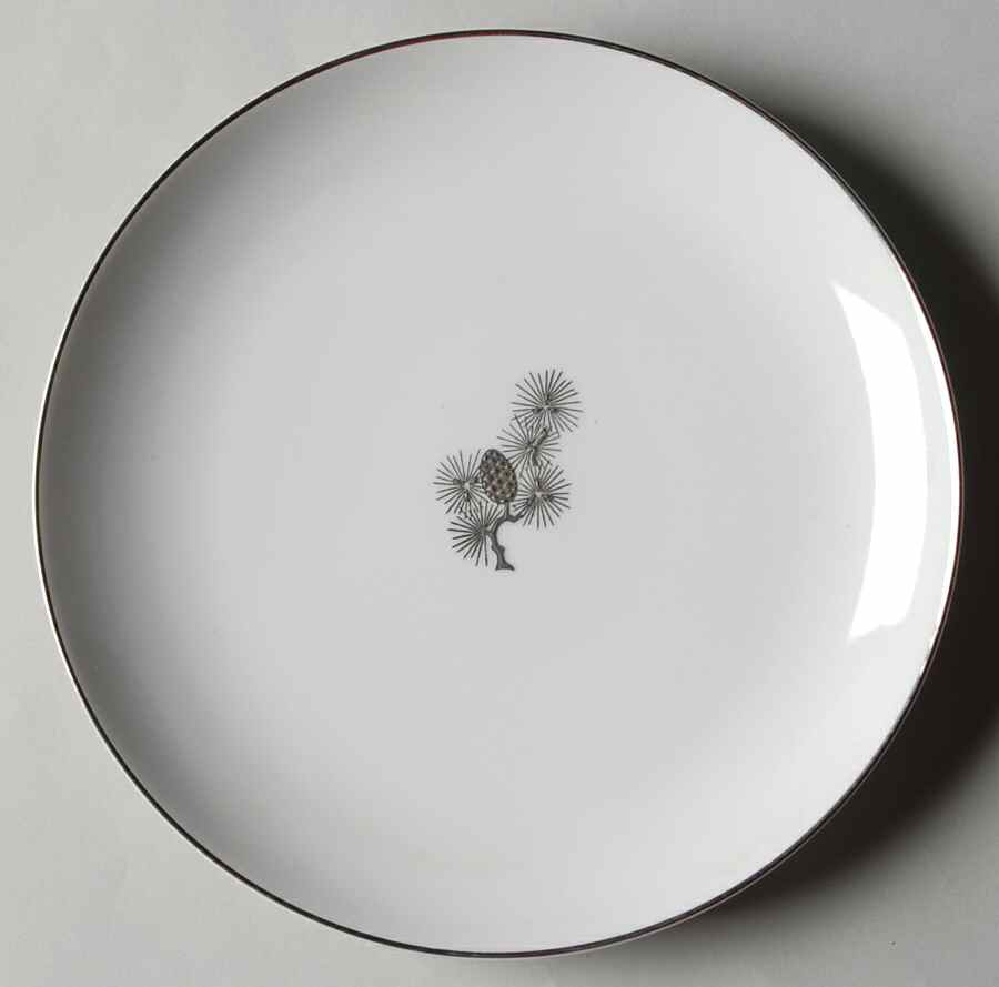 Silver Pine Salad Plate by Fukagawa-1