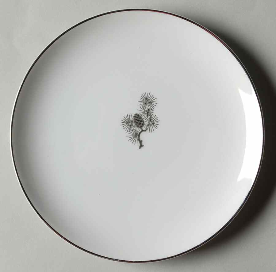 Silver Pine Bread & Butter Plate by Fukagawa-1