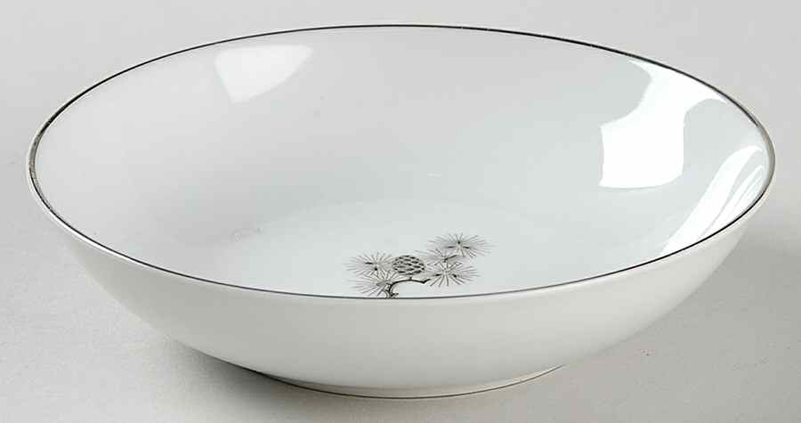 Silver Pine Fruit/Dessert (Sauce) Bowl by Fukagawa-1