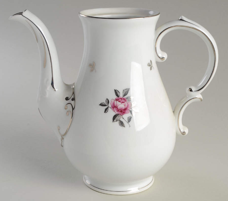 Silver Rose Coffee Pot No Lid by Fukagawa-1