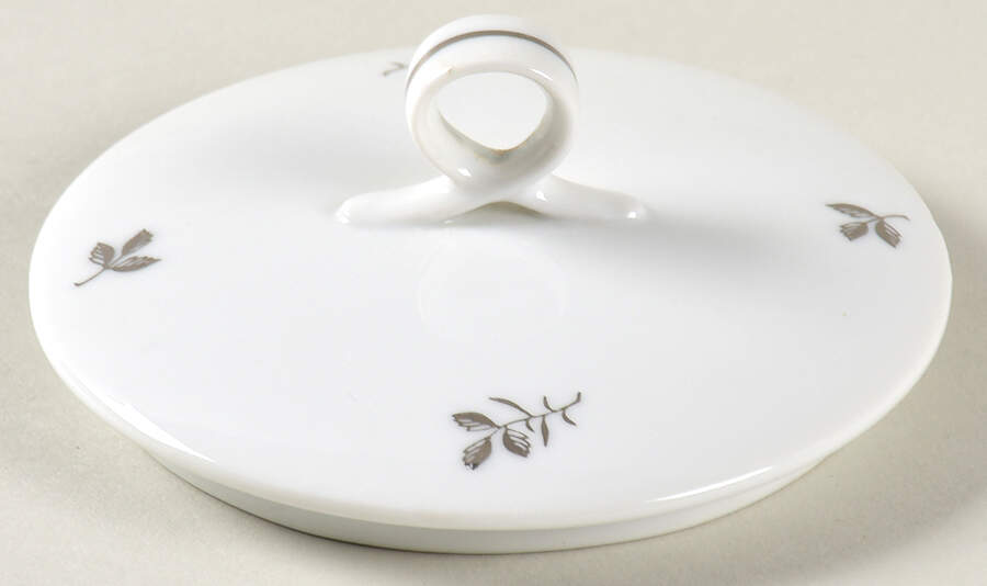 Silver Rose Lid for Sugar Bowl by Fukagawa-1