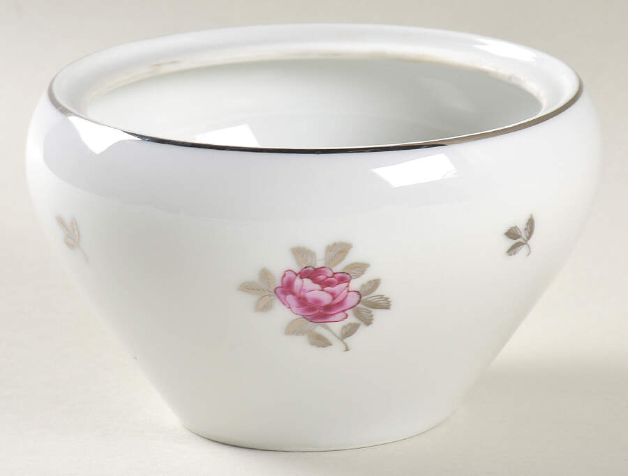 Silver Rose Sugar Bowl No Lid by Fukagawa-1