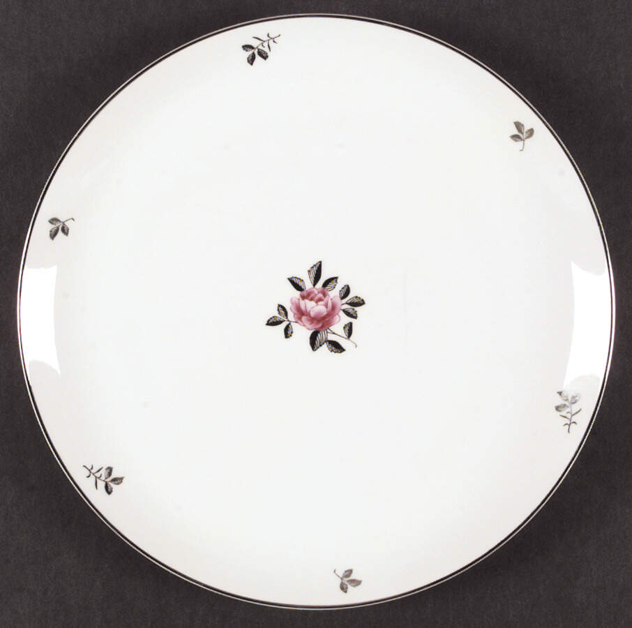 Silver Rose Dinner Plate by Fukagawa-1