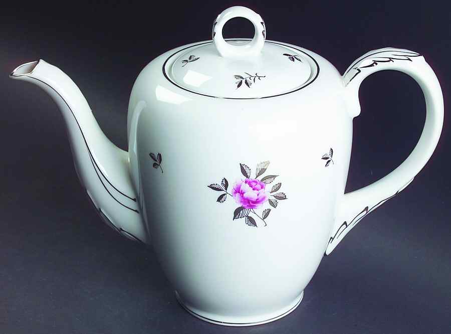 Silver Rose Teapot & Lid by Fukagawa-1