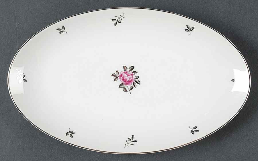 Silver Rose Relish/Gravy Underplate by Fukagawa-1