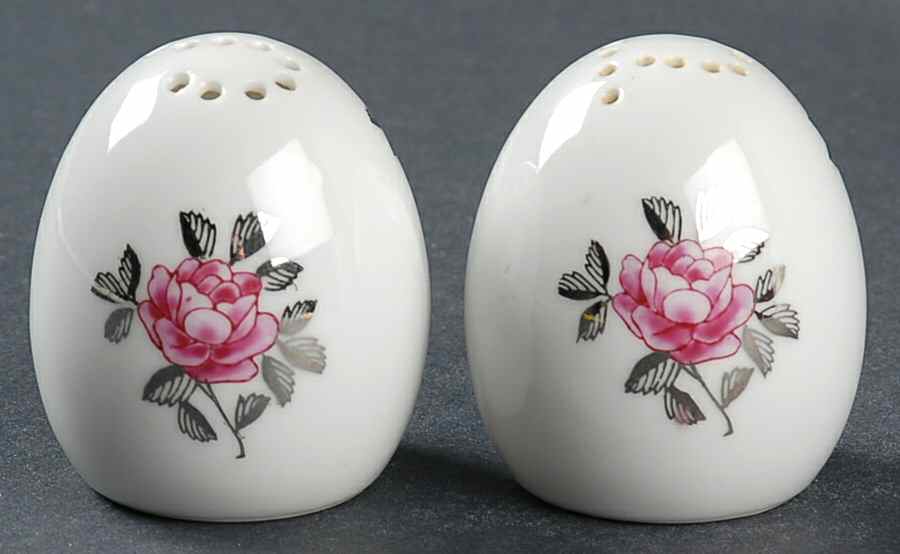 Silver Rose Salt & Pepper Set by Fukagawa-1
