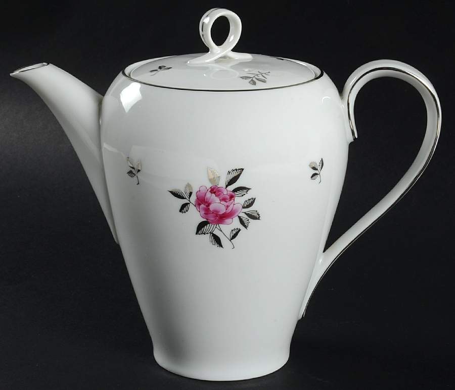 Silver Rose Teapot & Lid by Fukagawa-1