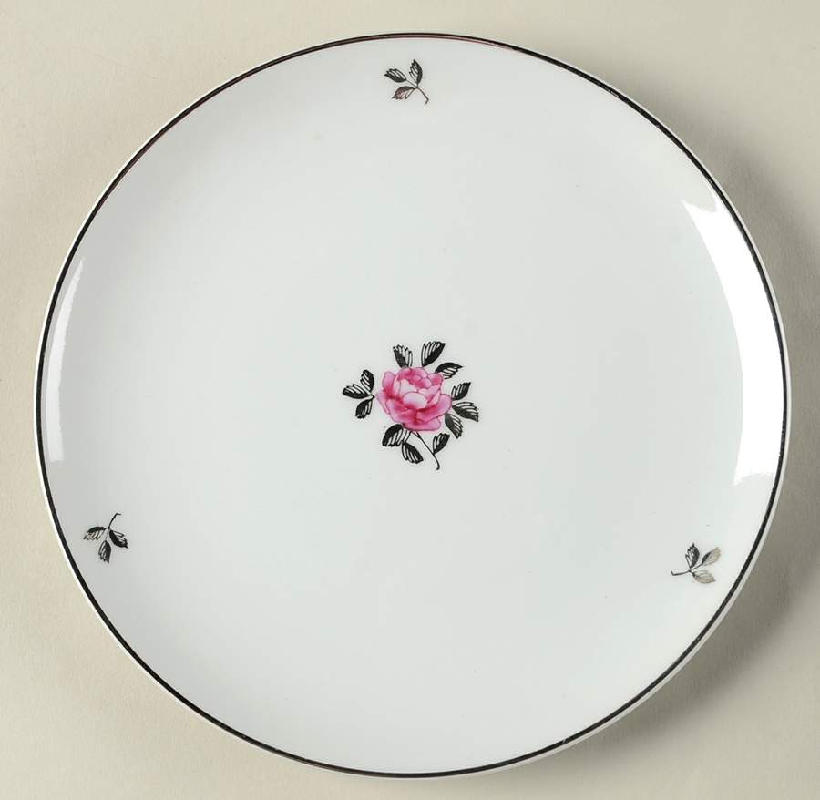 Silver Rose Bread & Butter Plate by Fukagawa-1