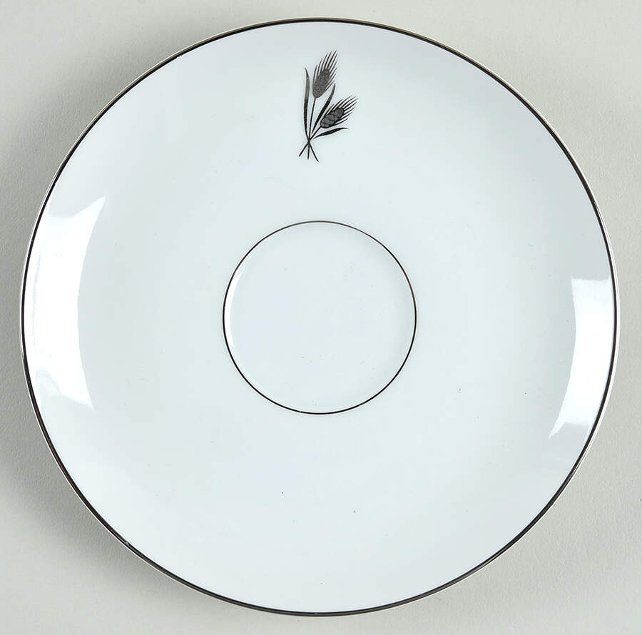 Silver Wheat Saucer for Flat Cup by Fukagawa-1