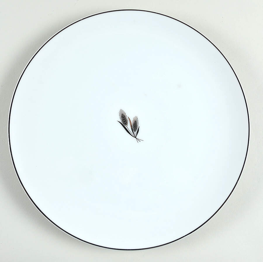 Silver Wheat Dinner Plate by Fukagawa-1