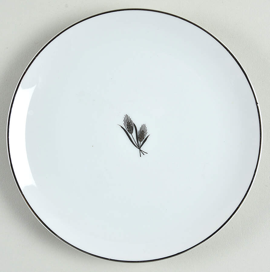 Silver Wheat Bread & Butter Plate by Fukagawa-1