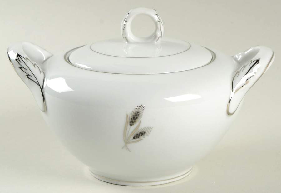 Silver Wheat Sugar Bowl & Lid by Fukagawa-1