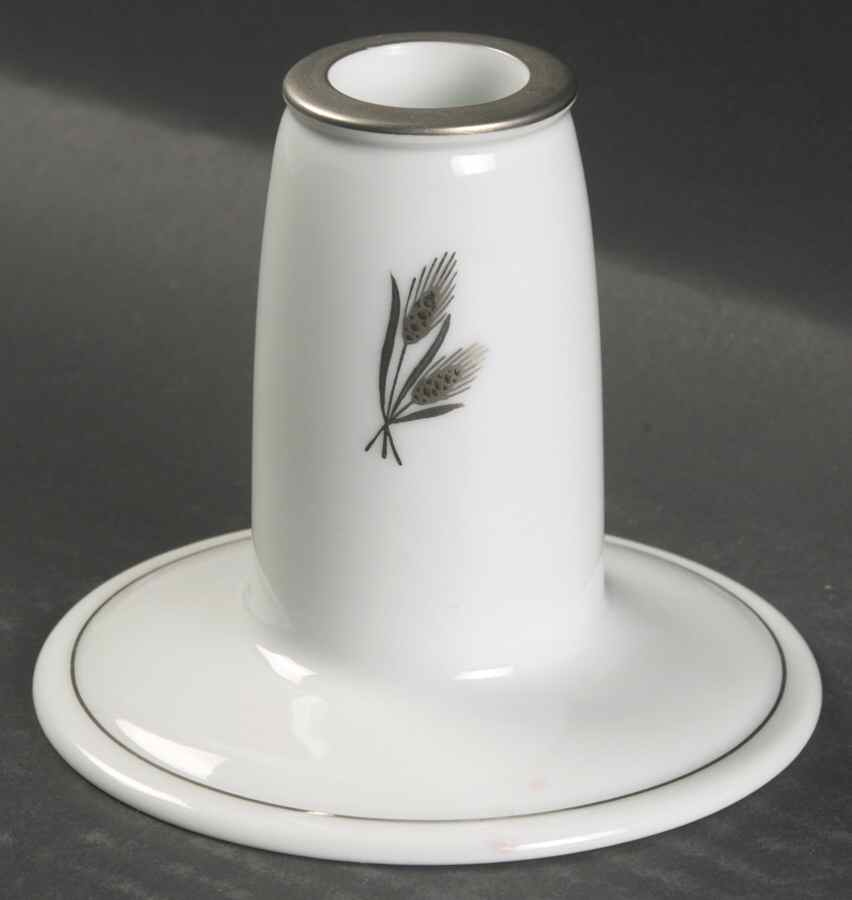 Silver Wheat 3" Candlesticks by Fukagawa-1