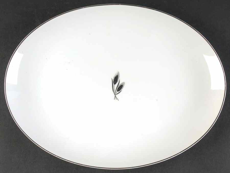 Silver Wheat 12" Oval Serving Platter by Fukagawa-1