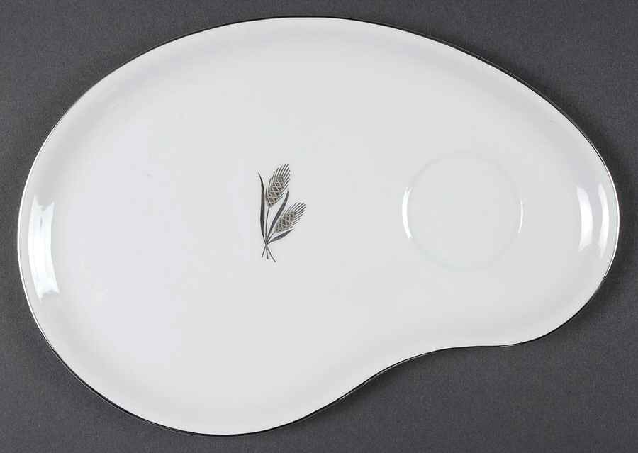 Silver Wheat Snack Plate by Fukagawa-1