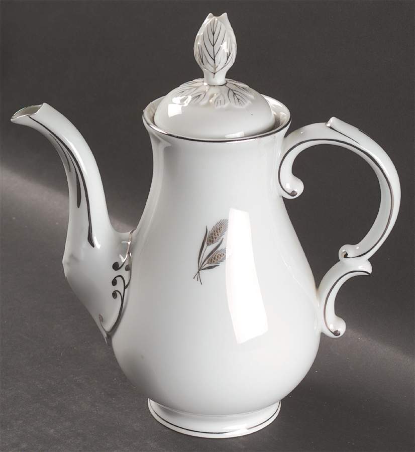 Silver Wheat Coffee Pot & Lid by Fukagawa-1