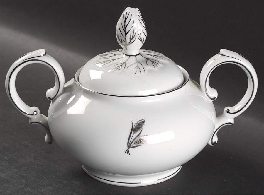Silver Wheat Sugar Bowl & Lid by Fukagawa-1