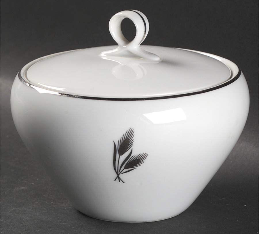 Silver Wheat Sugar Bowl & Lid by Fukagawa-1