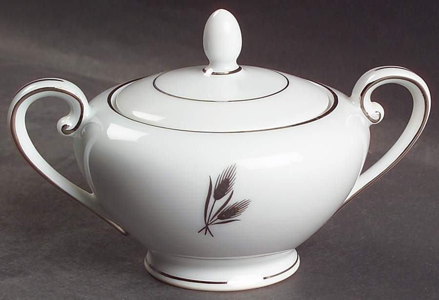 Silver Wheat Mini Sugar Bowl & Lid by Fukagawa-1