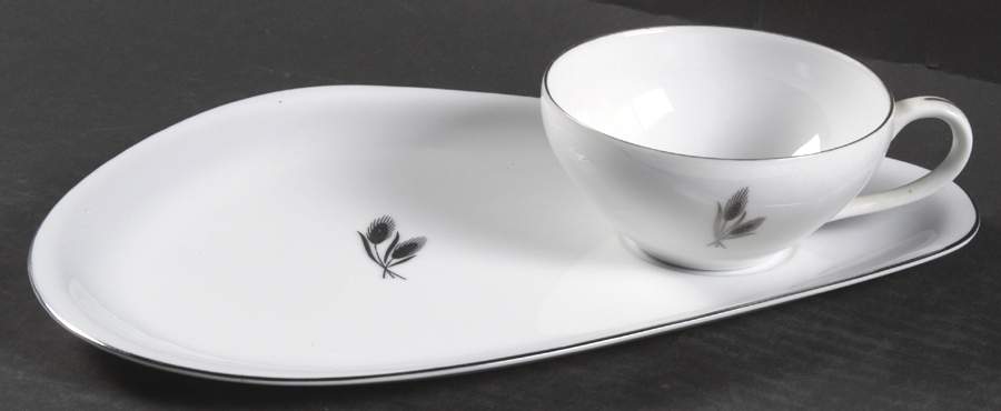 Silver Wheat Snack Plate & Cup Set by Fukagawa-1