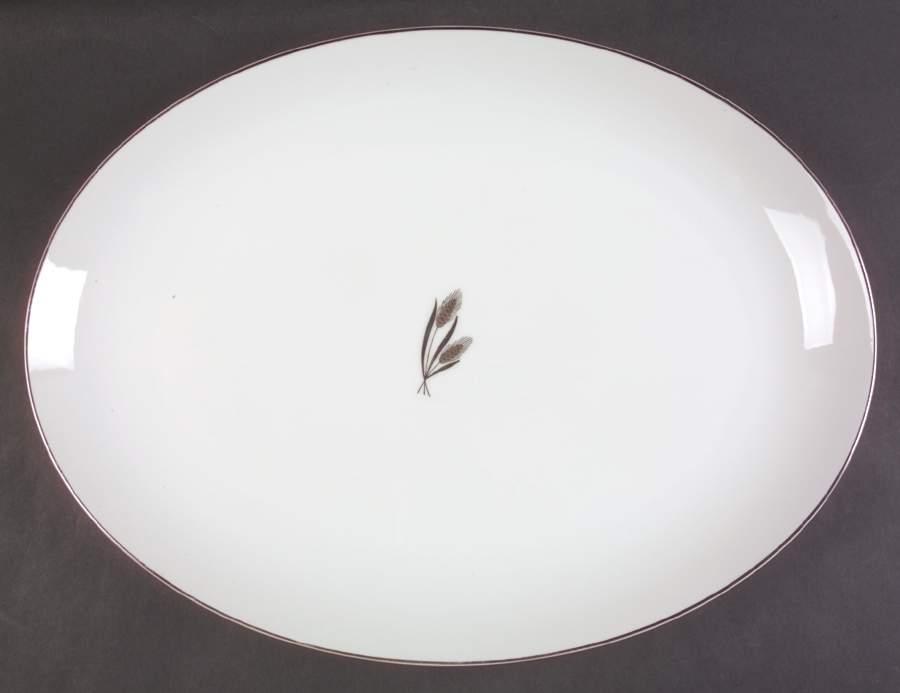 Silver Wheat 16" Oval Serving Platter by Fukagawa-1