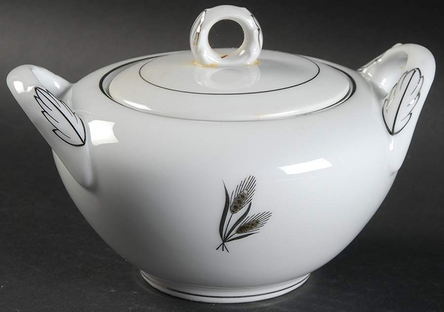 Silver Wheat Sugar Bowl & Lid by Fukagawa-1