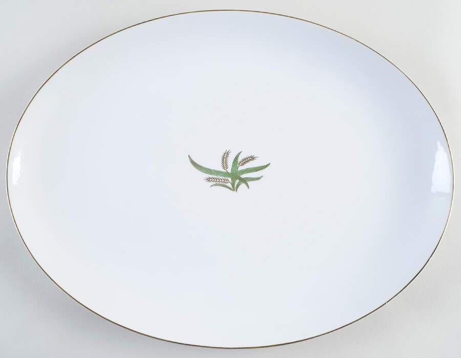 Wheat 16" Oval Serving Platter by Fukagawa-1
