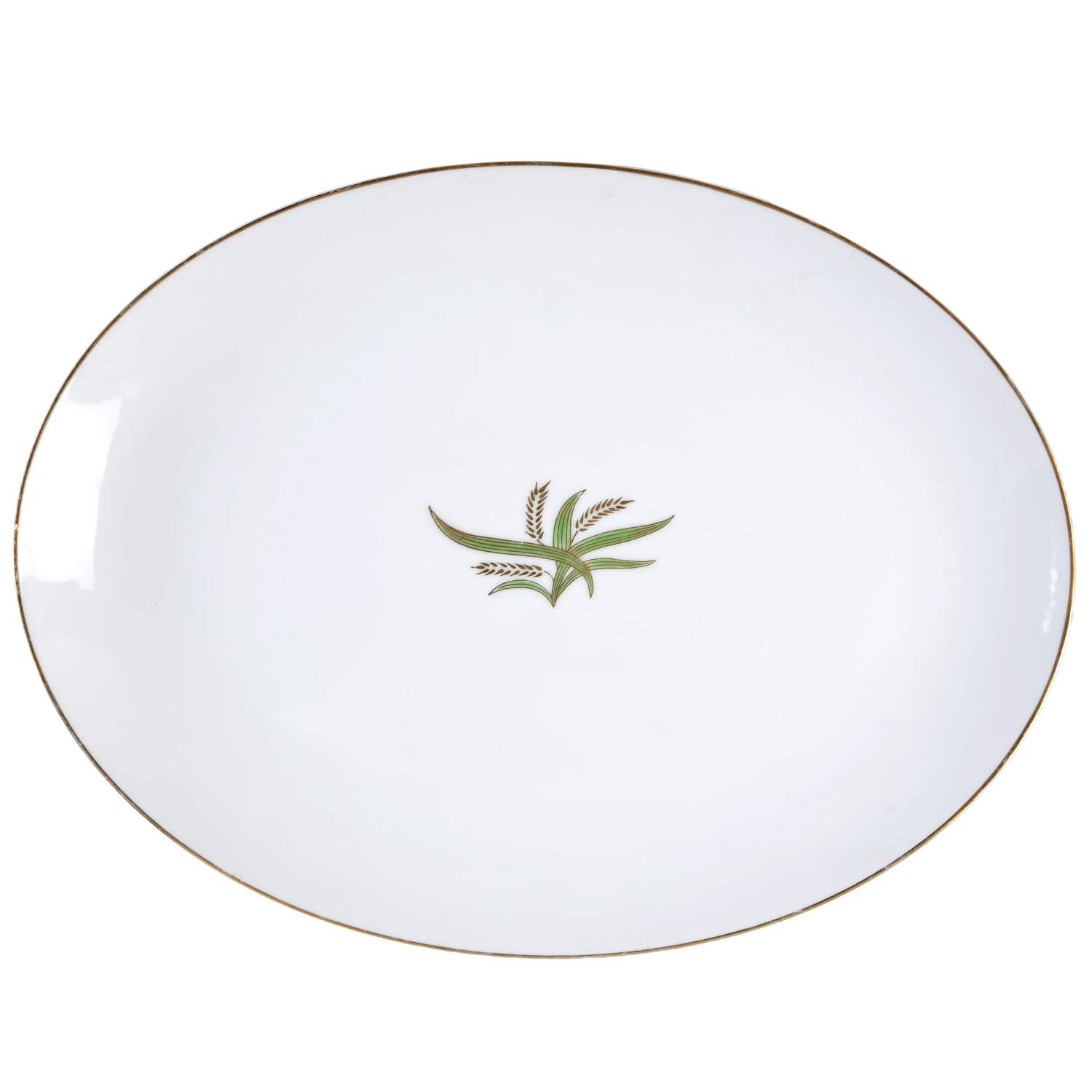 Wheat 12" Oval Serving Platter by Fukagawa-1