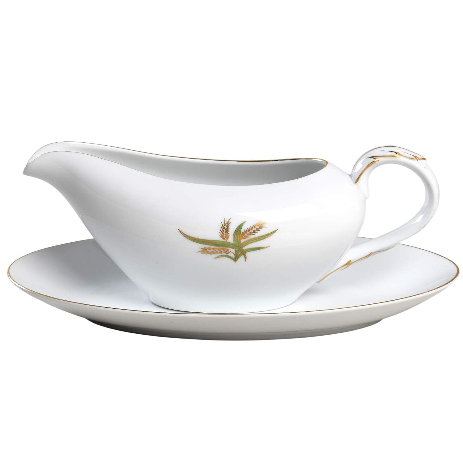 Wheat Gravy Boat & Underplate by Fukagawa-1