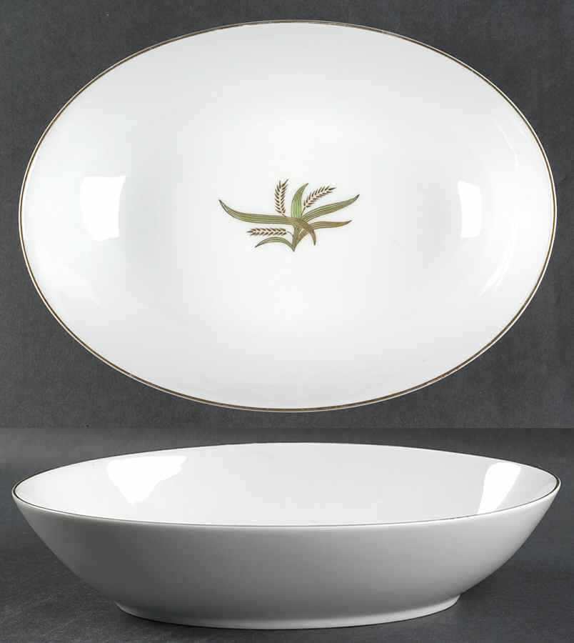 Wheat 10" Oval Vegetable Bowl by Fukagawa-1