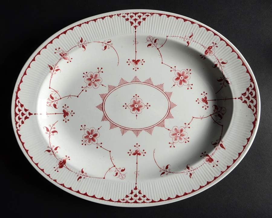 Denmark Pink 13" Oval Serving Platter by Furnivals-1