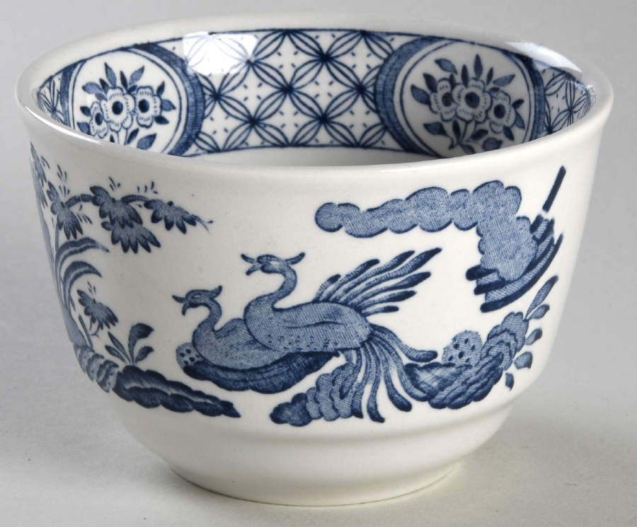 Old Chelsea Blue (Blue Birds, Flowers) Open Sugar Bowl by Furnivals-1