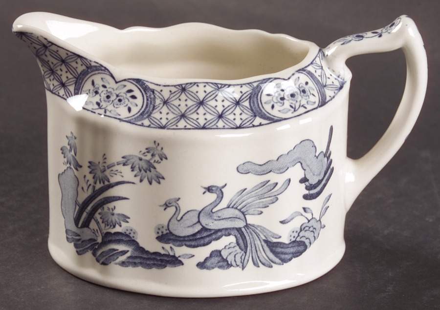 Old Chelsea Blue (Blue Birds, Flowers) Creamer by Furnivals-1