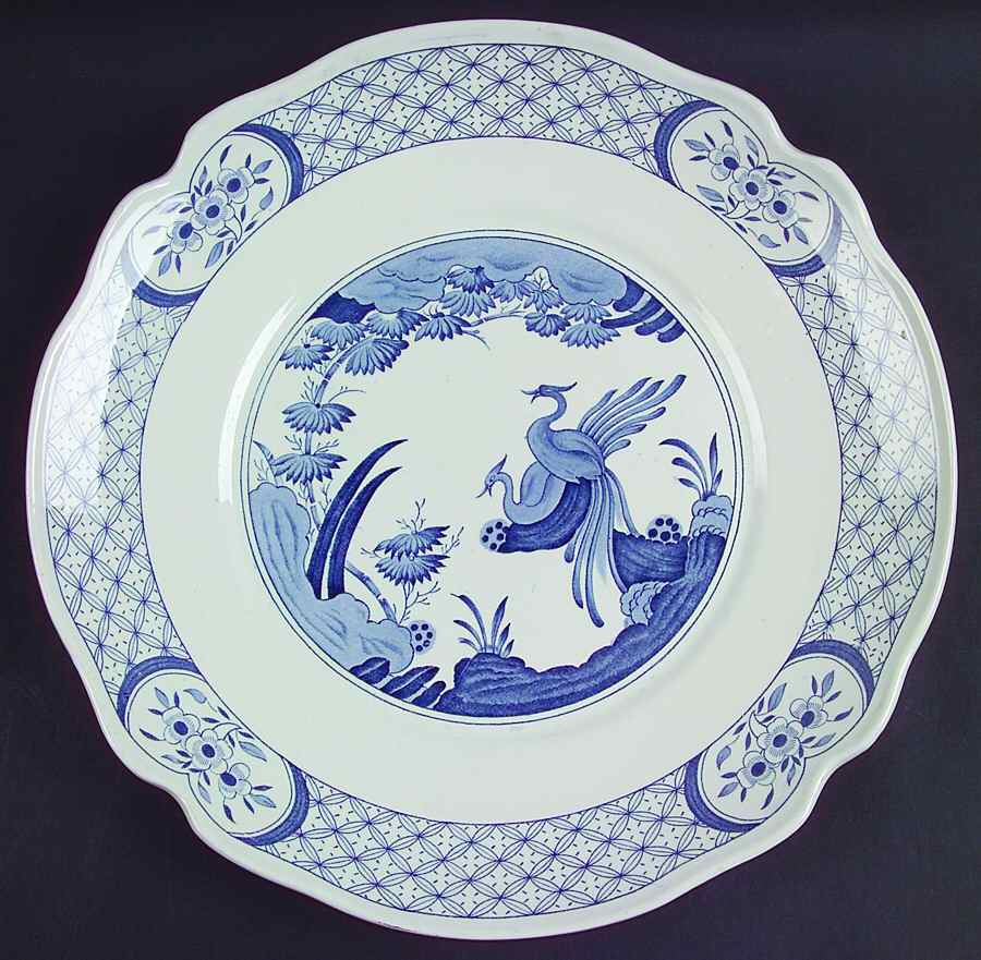 Old Chelsea Blue (Blue Birds, Flowers) Underplate for Tureen by Furnivals-1