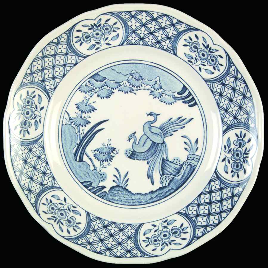 Old Chelsea Blue (Blue Birds, Flowers) Bread & Butter Plate by Furnivals-1